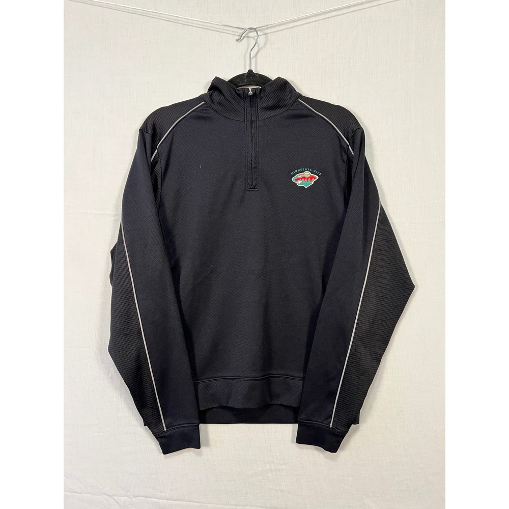Cutter & Buck Minnesota Wild Mens Black 1/4 Zip Pullover MCK08861 Size Small